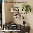 Floating Shelf Board for Wall 5/8" – No Brackets – 24" L x 10" W x 0.6" T Lite Oak Melamine Wood Floating Shelves for Bathroo