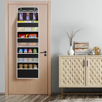 Univivi 5-Shelf Fabric Door Storage Over Door Hanging Organizer with 4 Large Pockets and 3 Small PVC Pockets Nursery Closet C