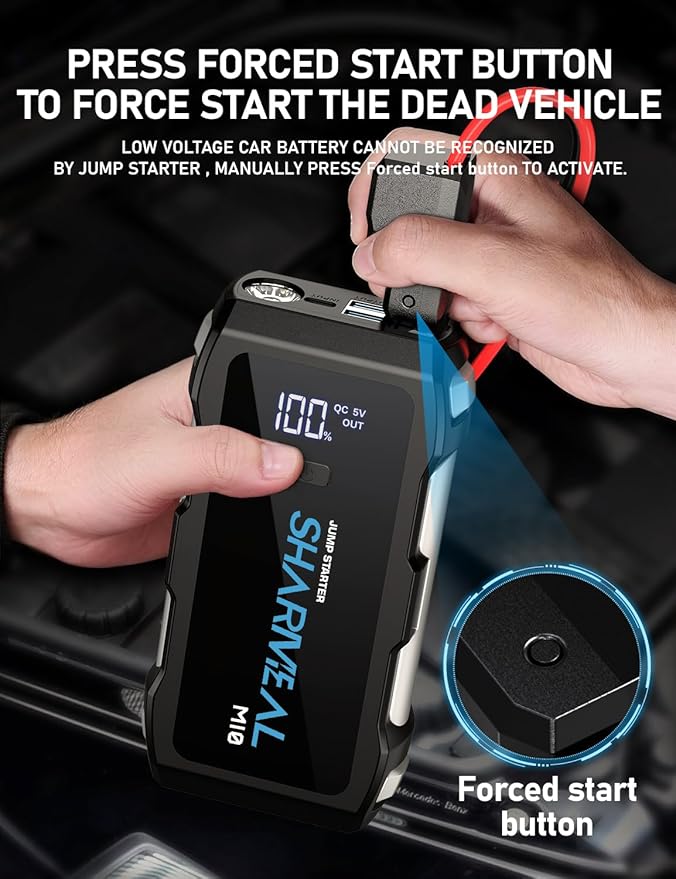 Jump Starter 5000A, 12V Car Battery Jump Starter with USB Quick Charge (Up to 10.0L Gas or 9.0L Diesel Engine), Battery