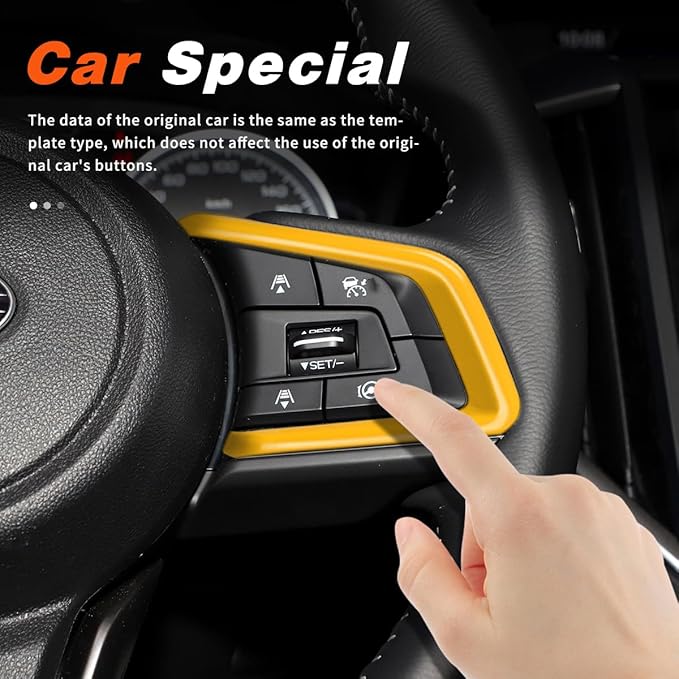Auovo Center Console Steering Wheel Cover Trims for Subaru Crosstreck Outback Legacy Accessories 2018-2026 for Subaru Impreza 2017-2026/19-26 Forester/Ascent 2018-2026 (Yellow)