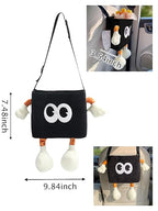 Car Cute 2 in 1 Trash Can with Tissue Holder Box Seat Back Bag Hanging over the Seat Organizer Plush Cartoon Animal Storage Garbage,Black