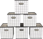 Yunkeeeper storage bins Cubes, Fabric Cube Organizer with Handle, Foldable Cube Bins for Cloth or Accessary Storage, 11x11x11