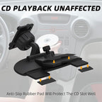 CD Slot Mount for Carplay Screen 4"-11" Monitor - 17mm Ball for Garmin Nuvi GPS Cell Phone in-Car Android Auto Tablet CD Mount Holder [360° Rotation/Tool-Free Installation] (4-Tab Bracket)