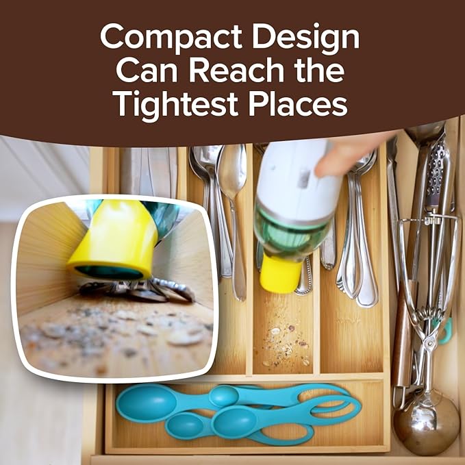 Horsepower Duck Compact Cordless Vacuum, Ultra-Powerful Upgraded Battery for Extra-Long Run Time, AS SEEN ON TV, Strong Sucti