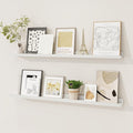Picture Ledge Shelf, Floating Shelves Set of 2, 36 Inches Solid Wood Nursery Book Shelves for Toys Storage, Kids Bookshelf Wa