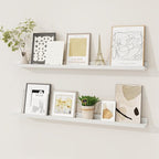 Picture Ledge Shelf, Floating Shelves Set of 2, 36 Inches Solid Wood Nursery Book Shelves for Toys Storage, Kids Bookshelf Wa