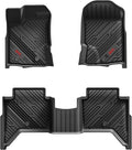 3W Floor Mats Fit for Ford Ranger 2020 2021 2022 2023, TPE All Weather Floor Liner for Ford Ranger Super Crew Cab,1st & 2nd Row Full Set Custom Fit Car Mats Accessories
