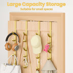 Kaiferty Over The Door Hooks, Metal Door Hooks for Hanging, Over The Door Purse Organizer for Door Coat Hanger, Back of Showe