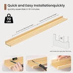 Picture Ledge Shelf, Floating Shelves Set of 2, 40 Inches Solid Wood Nursery Book Shelves for Toys Storage, Kids Bookshelf Wa