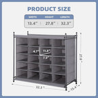STORAGE MANIAC Stackable Shoe Cubby Organizer, Free Standing Shoe Cube Rack for Entryway, Bedroom, Apartment, Closet, 20-Cube