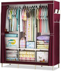 Clothes Organizer 3 Hanging Rod Shelf Portable Closet with Cover Clothes Rack Standing Closet Clothes Storage Wardrobe Garmen