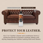 Hide Bracer Leather Cleaner and Conditioner 8 Fl oz | Cleans, Conditions, Protects | Prevents Drying, Cracking & UV Fading of