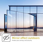 WPCTEV Window Privacy Film One Way Daytime Mirror Tint Treatments UV Heat Control Vinyl Stickers Sun Block Glass Paper Door Covering Reflective (Red Silver, 17.5 Inch x 6.5 Feet)