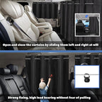 XCBYT Car Privacy Divider Curtains (3-Pack), Rigid Rod-Mounted Total Blackout Set - No Sag, No Strings - Rear Seat Divider & Side Window Shades for Car Camping, Baby Naps