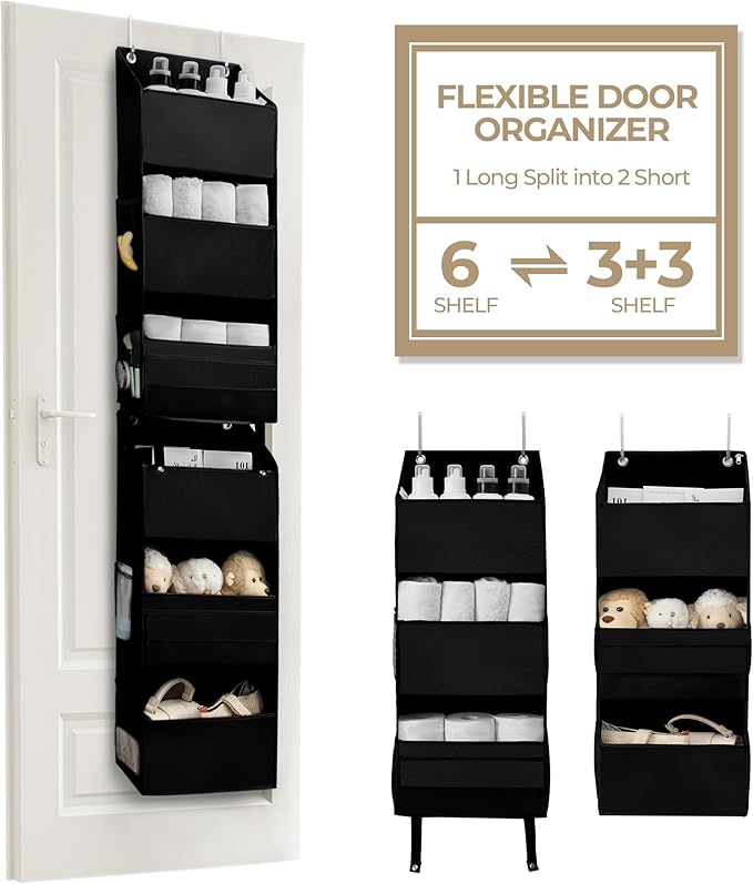 GRANNY SAYS Back of Door Organizer, 6-Shelf Detachable Over the Door Baby Organizer with 8 Pockets, Anti Tilt 40lb Large Capa