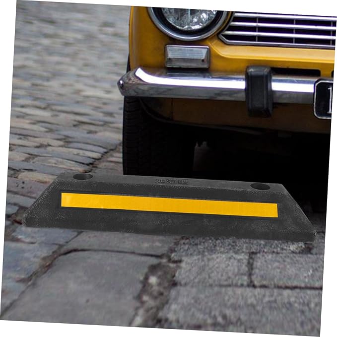 Garage Parking Stopper Sturdy Wheel Stop Aid for Cars Trucks Rvs Reflective Film for Enhanced Visibility Reinforced Design for Parking Lots Schools More