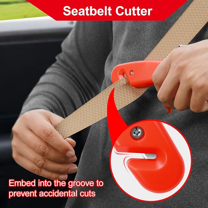 Car Window Breaker, Safety Hammer - 3 in 1 Escape Tools, Window Breaker Seatbelt Cutter, Roadside Emergency Kit with Light Re