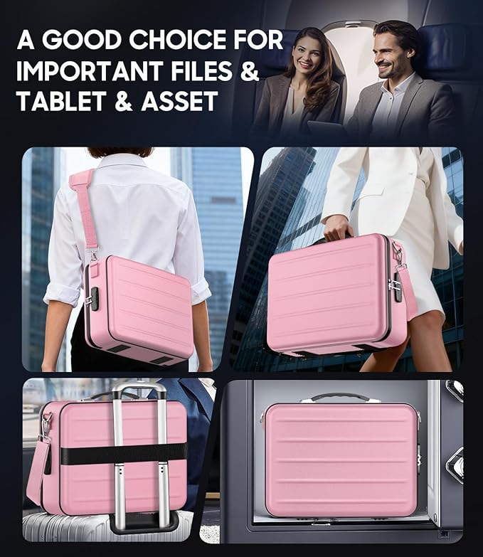 Fireproof Document Box with Lock, Hard-Shell Fireproof Safe for Home Documents, Portable Travel Fire Proof File Box for Passp