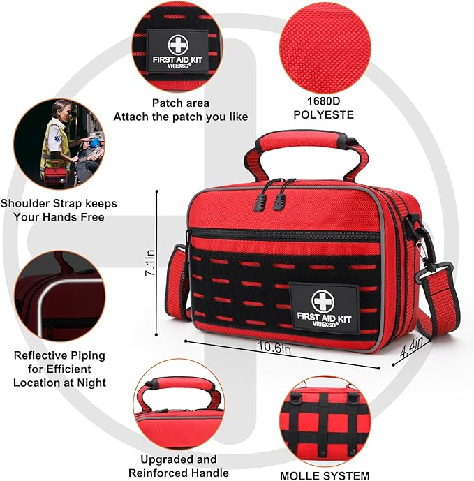 Premium 450 Piece Large First Aid Kit for Home, Travel, Camping, Car, Hiking & Outdoor Emergencies - Emergency Medical Kits, 