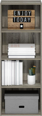 Furinno Luder Bookcase / Book / Storage, 4-Tier, French Oak