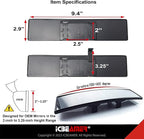 9.4" ICBEAMER Clip On Rear View Mirror | Convex Clear Tint, Panoramic Wide Angle HD Glass, Anti Glare, Universal Fit for Car, SUV, Truck | Eliminates Blind Spots (1 Pack)