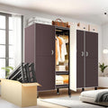 YTLEMON Heavy Duty Clothes Rack with Magnetic Door, Metal Foldable Covered Clothes Rack, Portable Wardroobe Closet System for