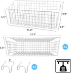 G.CORE 2 Pack Large Pegboard Baskets, Metal Shelves Hooks to 1/8" 1/4" Peg Boards, Peg Board Baskets Bins Set - Organize Tool