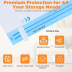 Travel Vacuum Storage Bags with Compact Cordless Pump, 15-Pack Space Saver Vacuum Seal Bags for Clothing & Luggage, Reusable 
