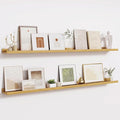 Fun Memories Picture Ledge Shelves Set of 2-55 Inch Shelves with Lip - Large Nursery Bookshelf for Storage - Floating Shelf W