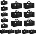 16 Pack-Extra Large Heavy Duty Moving Bags - Waterproof Storage Totes with Handles & Zippers, Foldable for College Dorm, Stor