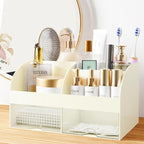 Makeup Organizer with Drawers, Cosmetic Storage for Dresser Vanity and Bathroom Countertop, Beauty Holder for Lipstick Brush,