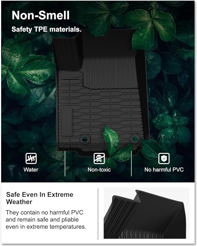 KIWI MASTER Floor Mats for 2022-2026 New Jeep Grand Cherokee/ 4xe, Custom Fit All Weather Car Mats, Heavy Duty TPE Floor Liners, Front & Rear 2 Row, Black