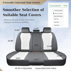 Coverado Rear Seat Covers, White Car Seat Cover, Back Seat Cover, 3-Pieces Luxury Car Seat Cushion, Leather Seat Cover Seat P