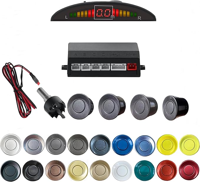 Parking Sensor Kit Backup Sensor Kit Reverse Sensor for Car 18 Color Options for Probes Adjustable Alarm Volume Professional 