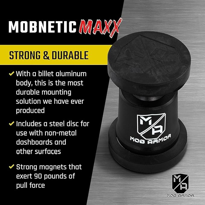 Mob Armor MobNetic Maxx - USA Assembled Magnetic Phone Holder for Car, Magnetic Car Phone Mount, 90-Degree Tilt, 360-Degree Rotation, Aluminum Metal, Compatible with iPhone & Android - Bronze