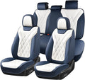 Coverado Car Seat Covers Full Set, Seat Covers for Cars, Waterproof Leather Automotive Seat Cover, Universal Car Interior Pro