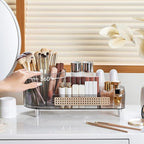 Booklov Roating Makeup Organizer for Vanity, Large Capacity Cosmetic Display Case, Clear Acrylic Countertop Beauty Storage Ho