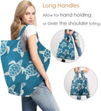 BeeGreen Animals Reusable Grocery Bags Turtle Peguins Flamingo Octopus Reusable Kitchen Bags Bulk Foldable-Machine Washable with Zipper Storage Pouch 6 Packs