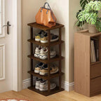 Vertical Shoe Rack - Tall Narrow Shoe Rack Organizer for Small Spaces,5 Tier Bamboo Shoen Shelf for Entryway,Closet,Corner,Do