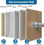 AIZESI Silver Tension Curtain Rod 18-36 inch, 1Pcs Adjustable, Stainless Steel, No Drilling, Non-Slip, Wide Use, Easy Install