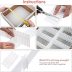 40Pcs Drawer Dividers, Adjustable Drawer Organizer for Socks, Underwear, Makeup, Can Help Tidy Kitchen, Bedroom, Dresser Blac