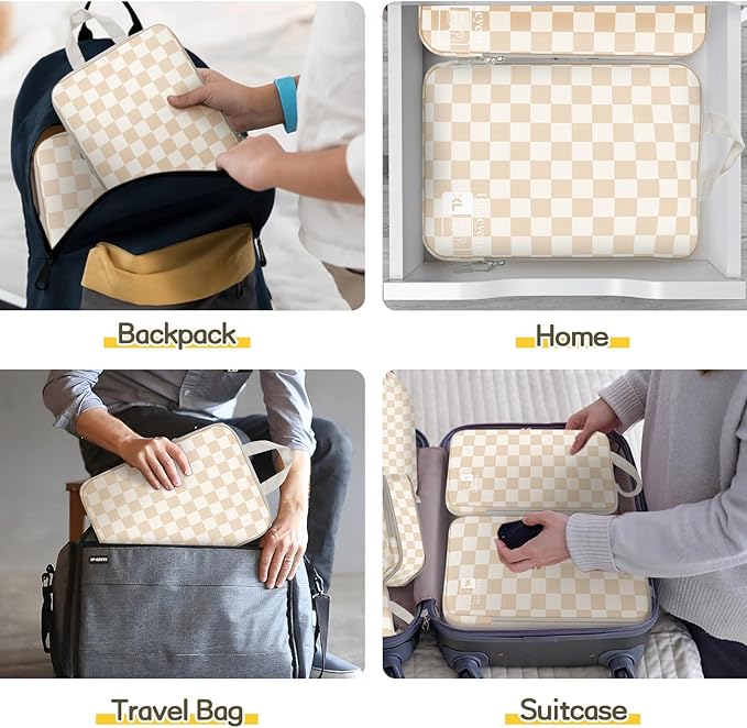 8 Set Compression Packing Cubes Travel, Lightweight Durable Packing Compression Cubes, Accessories Bags Packing Cubes for Tra