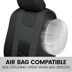 BDK carXS Charcoal Gray Two-Tone Car Seat Covers with Matching Back Seat Cover, Made to Fit Most Auto Truck Van SUV, Interior