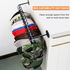 CAPHONT Hat Rack for Baseball Cap Organizer with 24 Hooks, Modern Metal Hats Storage Wall Mounted Caps Hanger for Closet Door
