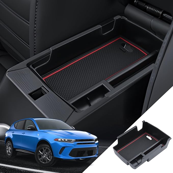 for Dodge Hornet Center Console Organizer Dodge Hornet 2023 2024 2025 GT/GT Plus R/T R/T Plus Accessories Armrest Tray Middle Storage Box Insert Container Durable ABS Plastic