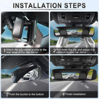 LivTee Frameless Rear View Mirror, Universal 11.81'' (300mm), Wide Angle Panoramic Convex Rearview Mirror, Clip-on to Original to Eliminate Blind Spot for Cars SUV Trucks