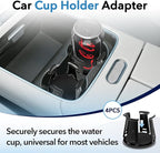 4PCS Car Cup Holder Insert, Self-Adhesive Expanding Cup Holder Inserts for Car, Automotive Black Cup Holder Adapter with Clam