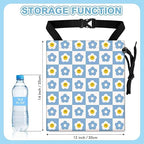 Checkered Smiling Daisy Car Trash Bag - Waterproof Car Trash Bag Hanging Leakproof Car Garbage Bag - Washable Reusable Trash Bag For Car Interior Hanging Organizer Storage Vehicle Travelling Camping