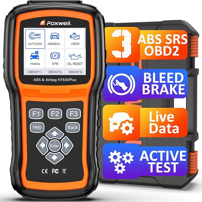 2026 FOXWELL NT630 Plus OBD2 Scanner with ABS and SRS, ABS Code Reader Auto Bleed Scan Tool Brake SRS Scanner, Car Scanner