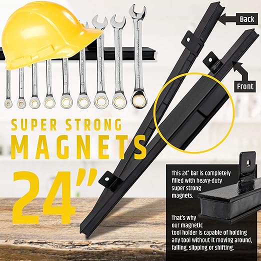 24" Heavy-Duty Magnetic Tool Holder (Upgraded Version) - Extremely Powerful Magnetic Pull Force to Hold Heavy Tools - Profess